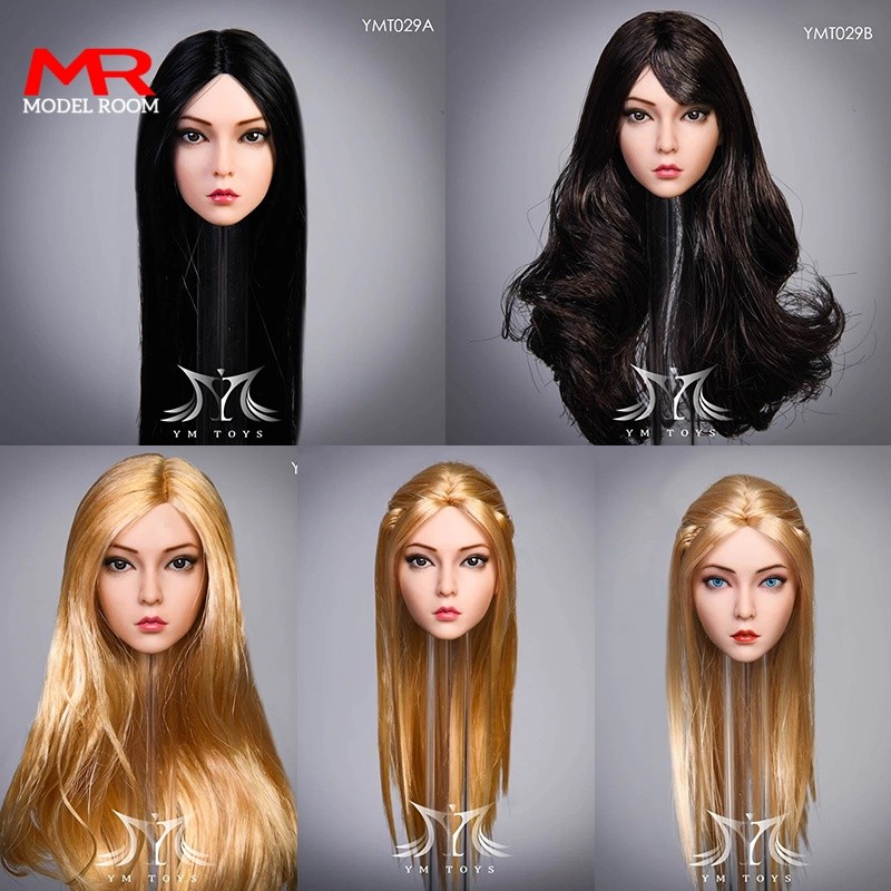 YMT029 1/6 The Roses Head Sculpt Female Head Carving Model Fit 12'' Soler Suntan Action Figure Body 