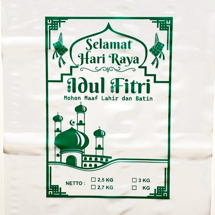Plastik Beras Idul Fitri (isi 100 lembar) Plastik 2kg Plastik 2,5kg Plastik 3kg Plastik 5kg - IDUL F