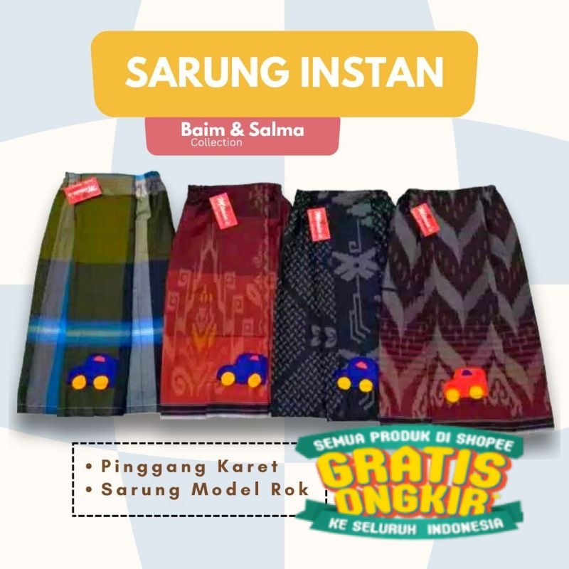 SARUNG INSTAN Anak 1-14 tahun Bayi Remaja Sarung Khitan Model Rok/ pakaian pria lainnya