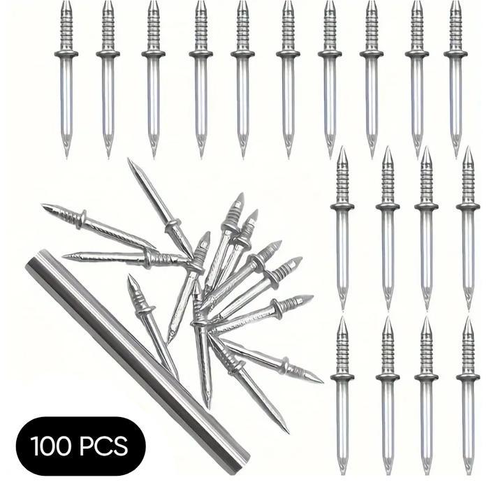 100pcs Paku Skrup Mebel 2 Mata Kepala Ganda Skirting List Plank Profil Kayu Furniture Lemari Kabinet