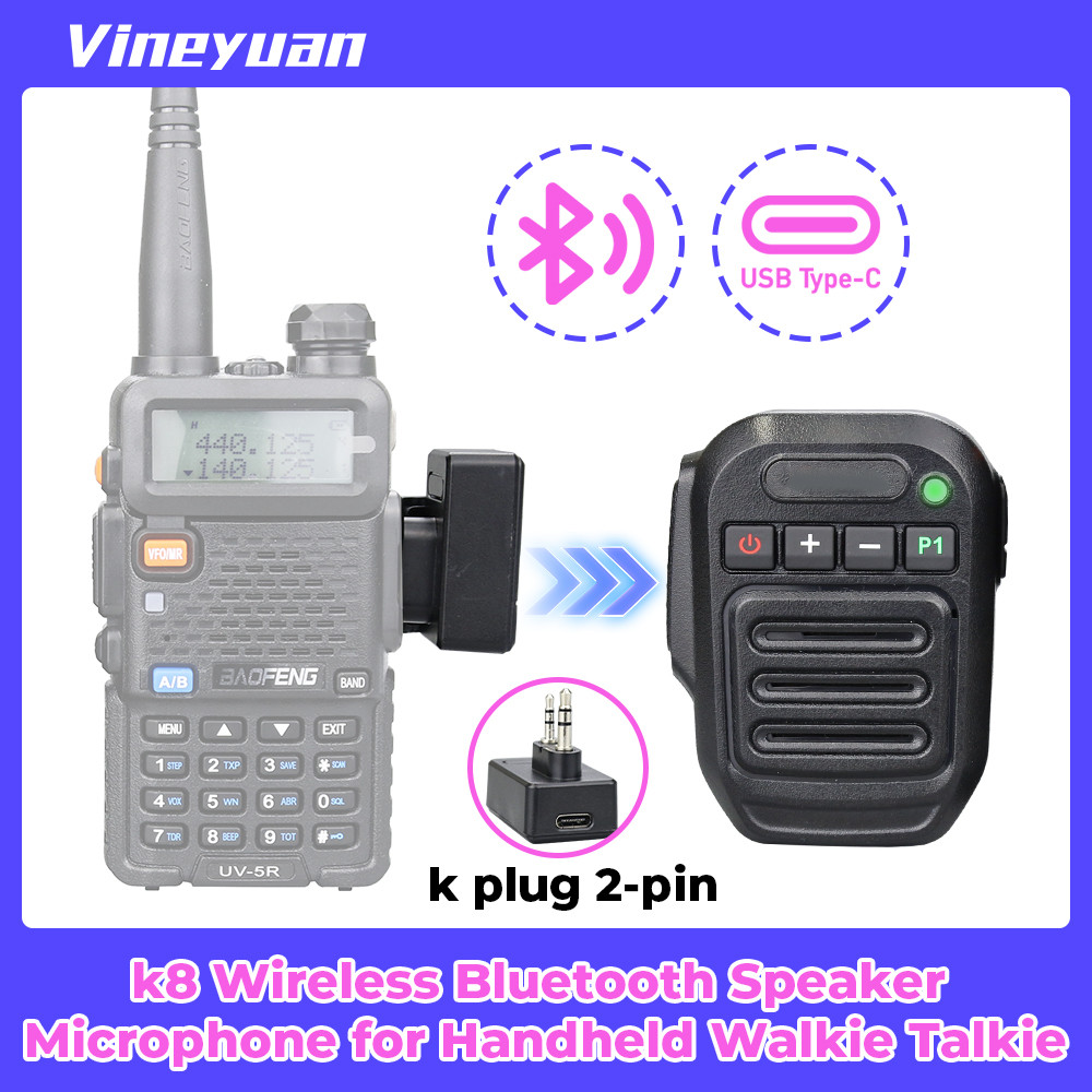 k8 Wireless Bluetooth Speaker Microphone Handheld Speaker Mic For Quansheng UV K5 K6 K58 Baofeng UV-