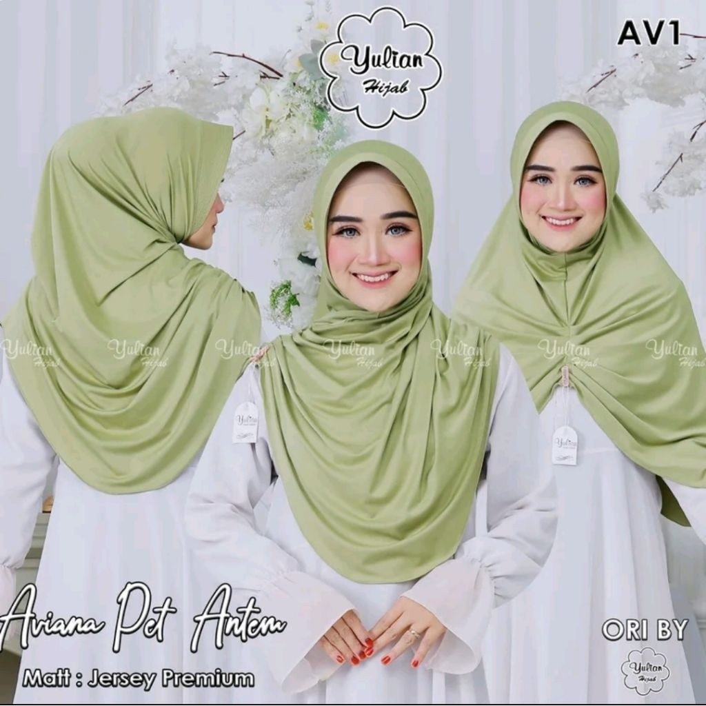 Hijab instan pad Dewasa kerudung syari menutup dada Jilbab cantik muslim panjang bergo santai Aviyan