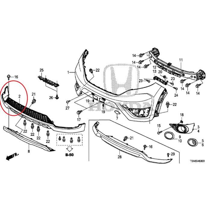 Spoiler Bumper Depan Kulit Jeruk BRV 2016-2019 Original PASS