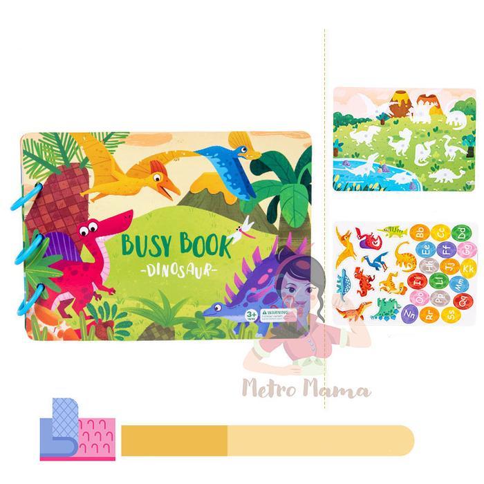 Buku Stiker Mainan Edukasi Anak BUSY BOOK Puzzle Sticker - BB Dinosaur