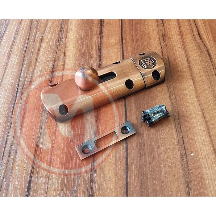 Slot Pintu 7.5cm / Grendel Pintu kodok 3 inch Merk ELT Kunci tambahan - AC Coklat