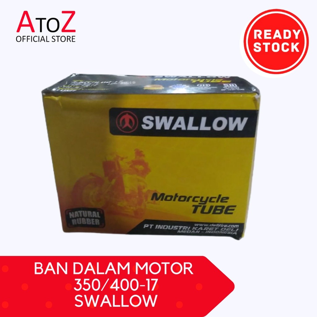 BAN DALAM MOTOR SWALLOW 350/400-17  - BAN DALAM SEPEDA MOTOR RING 17 SWALLOW