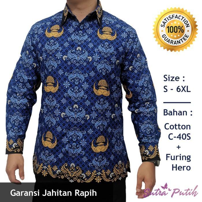 New Collection Seragam Batik PNS Pria KORPRI C50s - Badan Furing Hero - Kemeja Pria, S