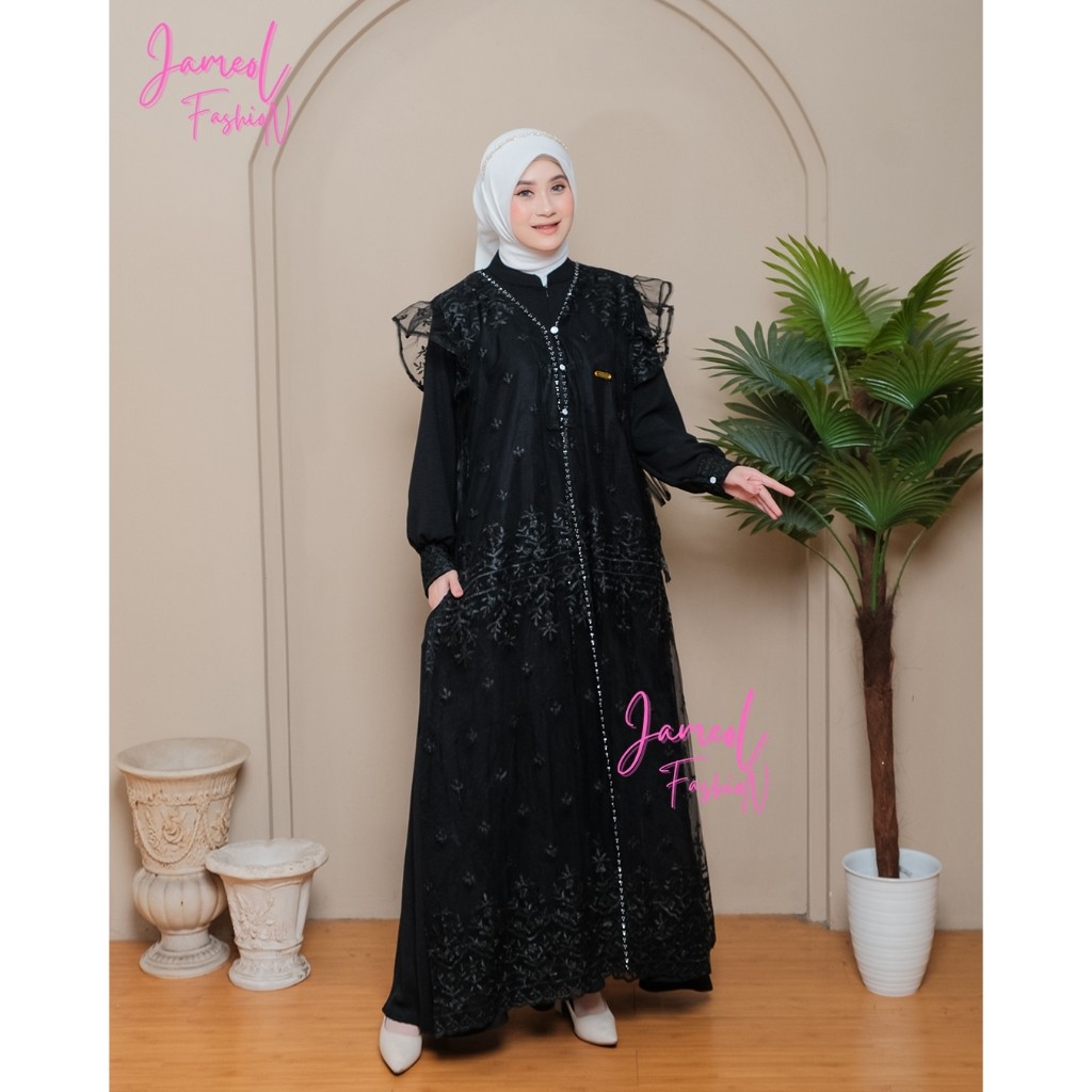 Jamoel - Farra Gamis brokat Full Mewah || Gamis Brokat Pesta Elegan dan Cantikpakaian cewe lainnya