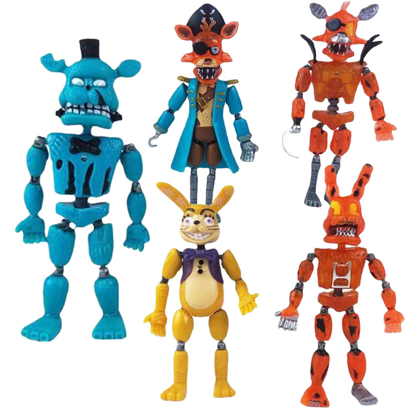 5Pcs/Set FNAF Action Figures Freddy Foxy Action Model Figure Game Figure At Five Nights Security Bre