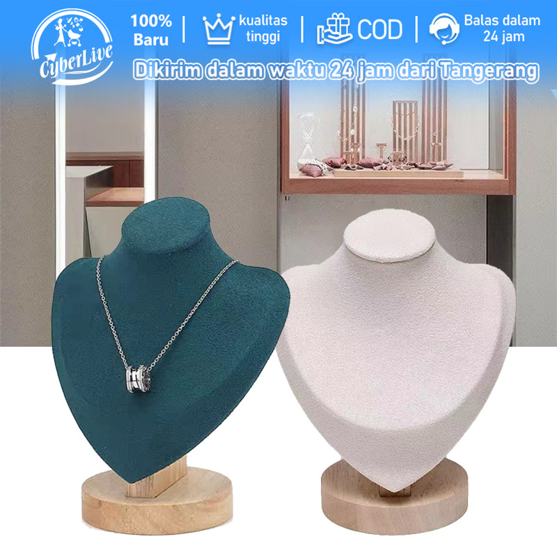Tempat Kalung Kayu Manekin Perhiasan Stand Display Kalung Manekin Leher