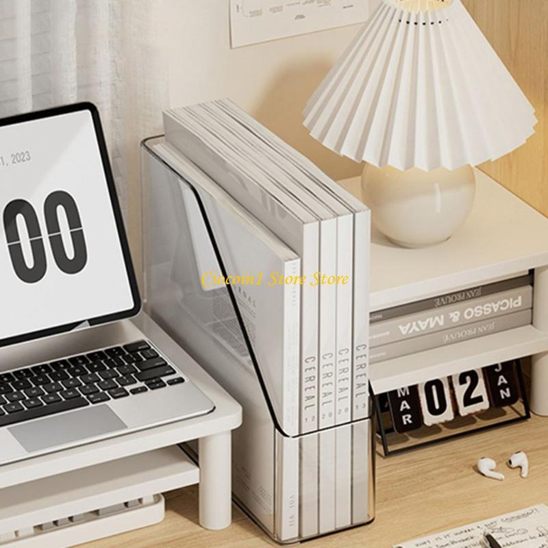 A3PC Clear File File Holder File Sorter, Office Desk Rack for File Folder Mail Letter Books Holder S