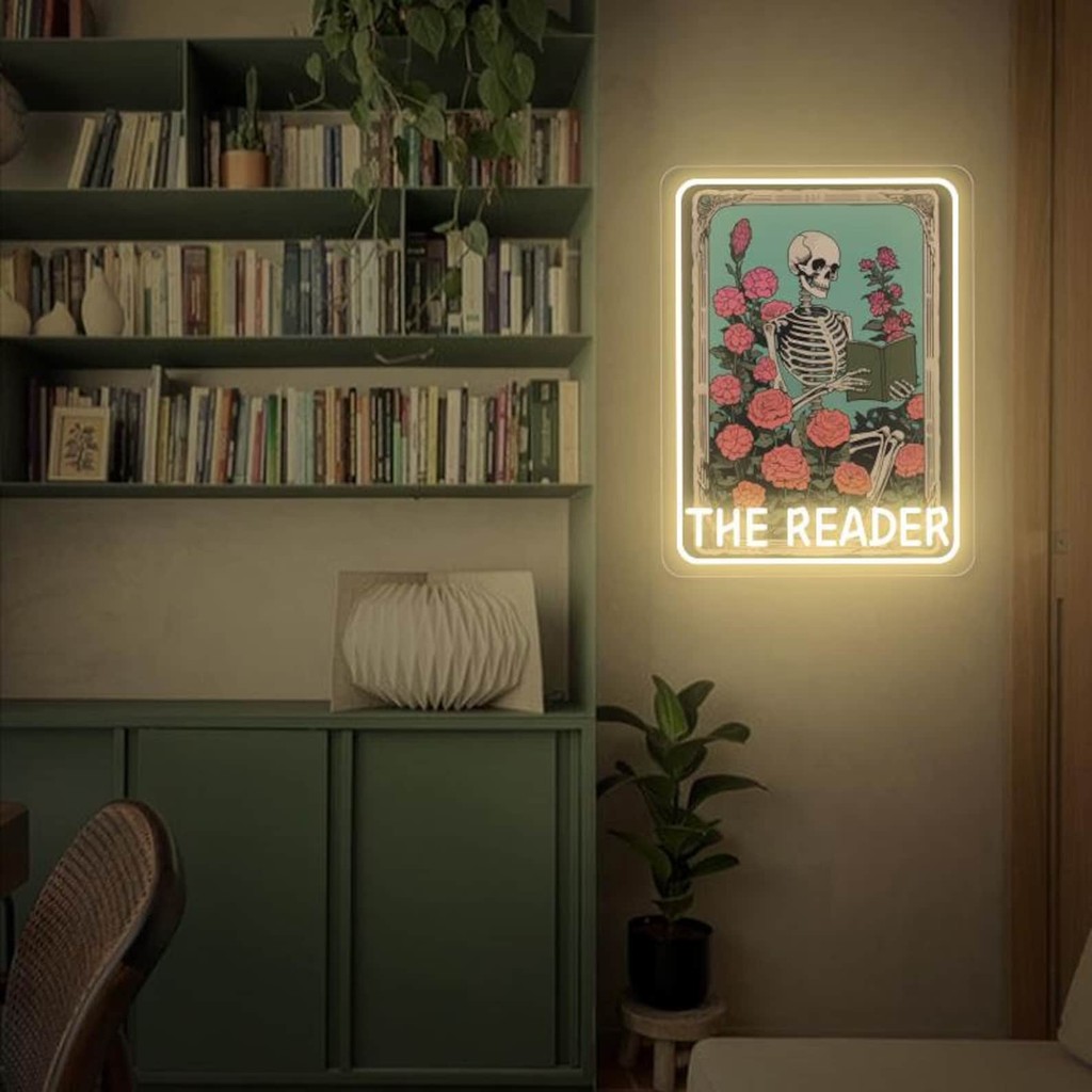 Reader Neon Sign Library Wall Art Decor Wity Reang Nook Art Bedroom Book Room Dorm Wall Decor Bookis