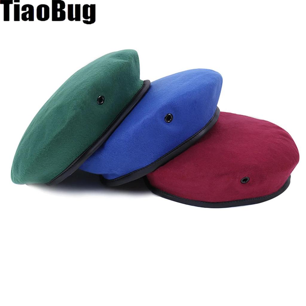 Adults Army Berets Army Style Cap Beret Hats Breathable Adjustable Berets for Men Women