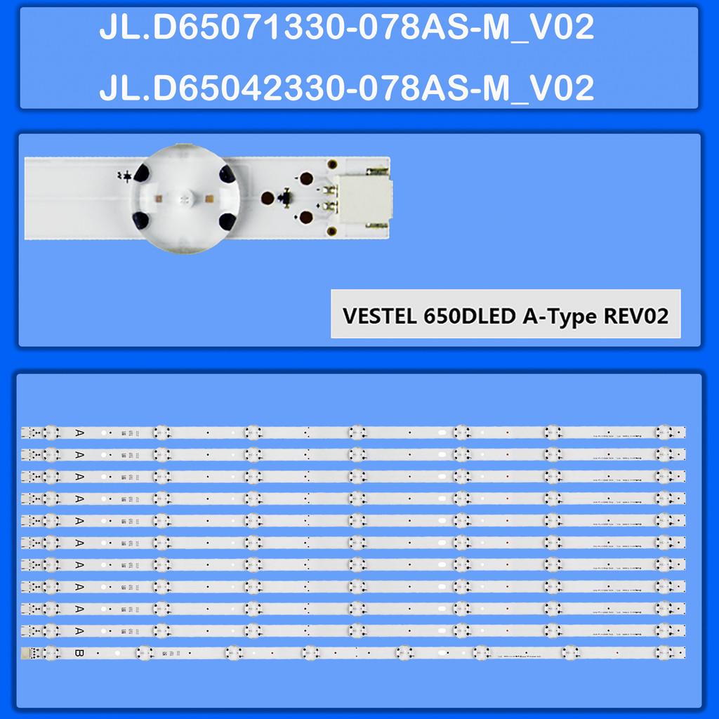 Strip lampu latar LED untuk L65UE18 65A06USB 65U6663DB 65VL5A63DG LT-65C880(C) LT-65C880E 65UH8800 6