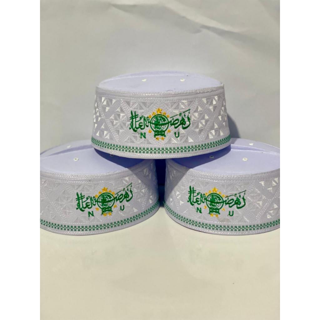 SALE Songkok NU putih Peci Nu assagofah Kopyah NU hijau putih Peci haji putih peci nu madrasah peci 