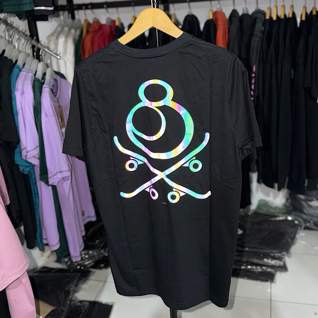 ( MENYALA KENA CAHAYA ) KAOS JUICE EMATIC PRIA LENGAN PENDEK HITAM