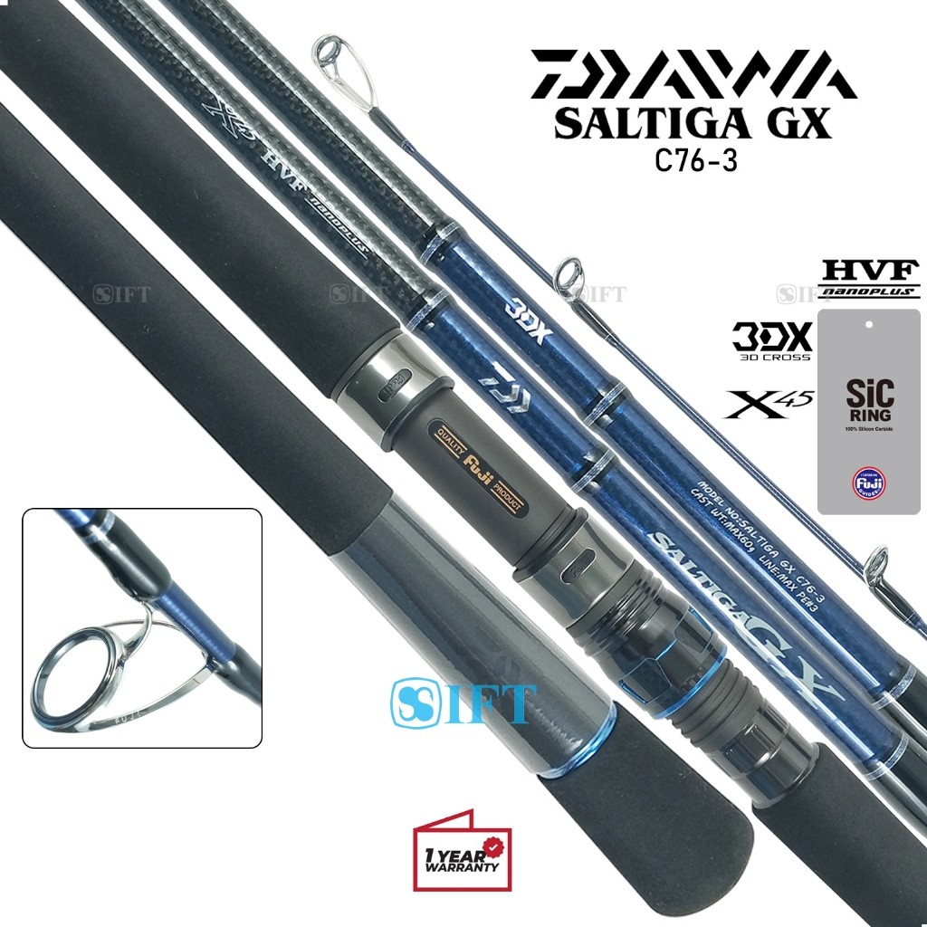 Joran DAIWA SALTIGA GX C | Fuji SiC + Seat | Popping Casting Laut [23] Resmi | SM Store