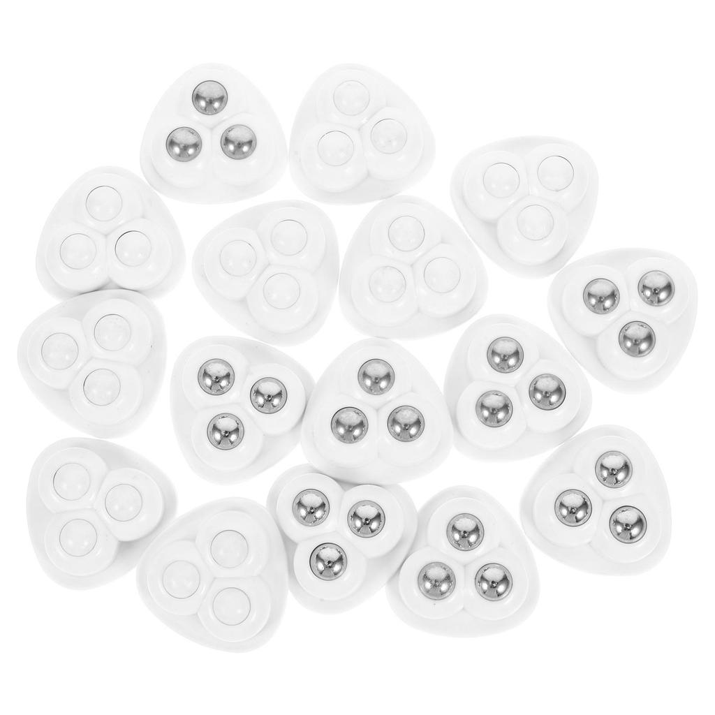 16 Buah Roda Putar Perekat untuk Meja Kopi dan Peralatan Rumah Tangga, Bahan Stainless Steel Mini