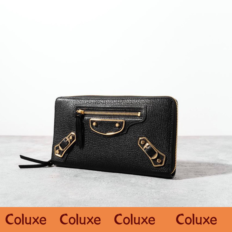 BALENCIAGA Metallic City Edge Zip Around Zippy Continental Long Wallet