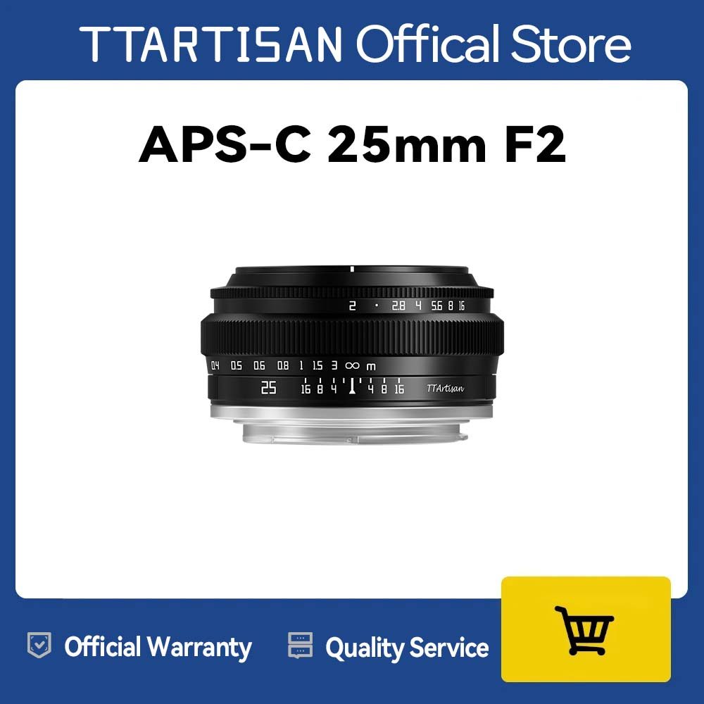 Lensa Kamera TTArtisan 25mm F2 untuk Sony E Mount a6400 Fujifilm XA XT4 XT30 Canon M50 R7 R10 Panaso