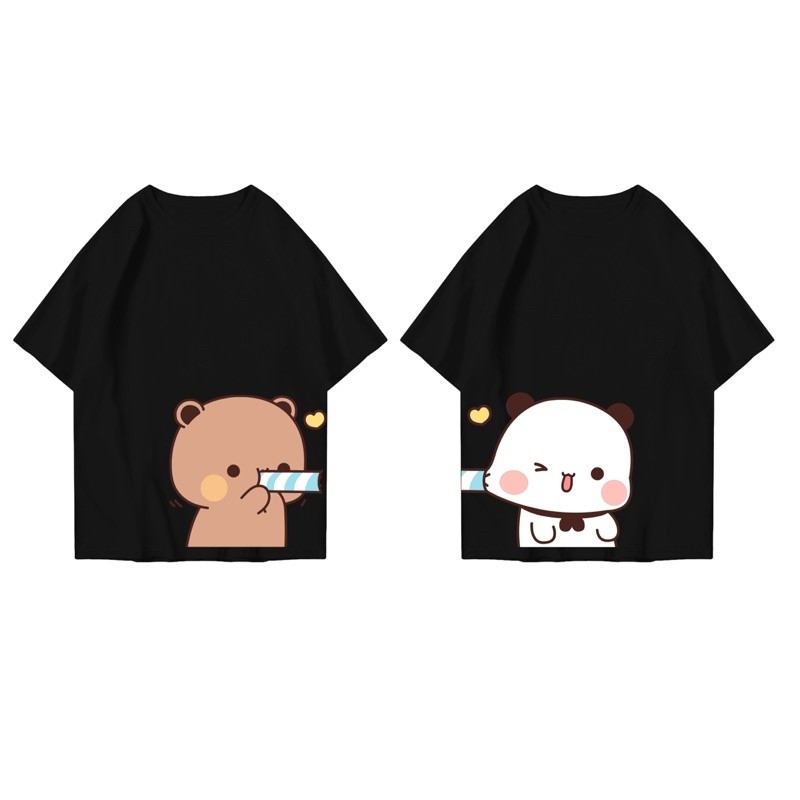 COD (Dikirim dalam 24 jam)MIEMIE.Oversized  Cute Couple Bear Tshirt  | Kaos Streetwear Unisex Tee/S 