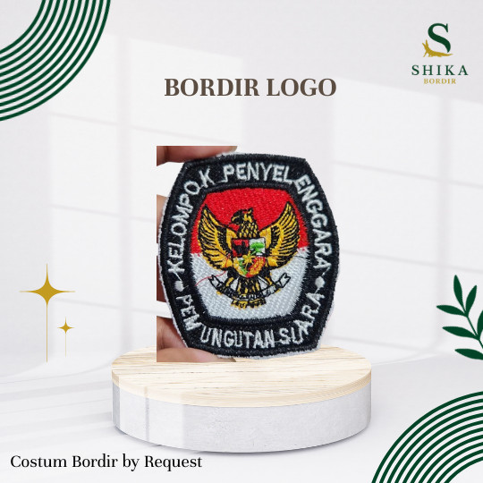 Badge KPU, BADGE BORDIR KPU, BORDIR KOMPUTER, LOGO KEMENTRIAN