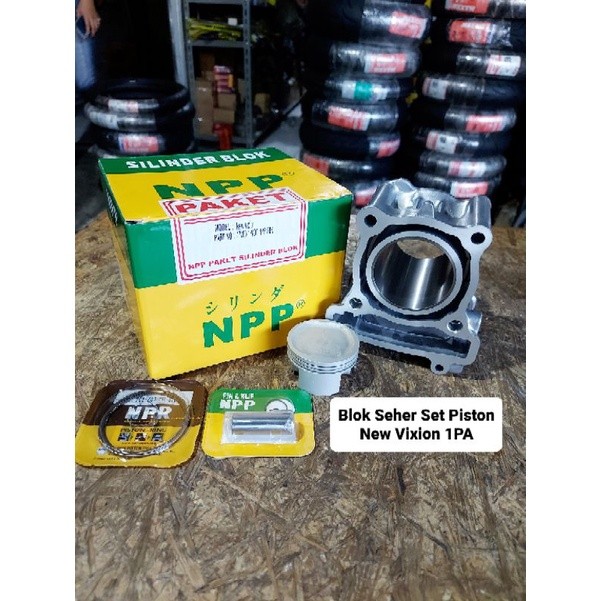 Blok Block Boring Seher Cylinder Komplit Set Piston Kit NPP Yamaha New Vixion 1PA Original Asli Ori