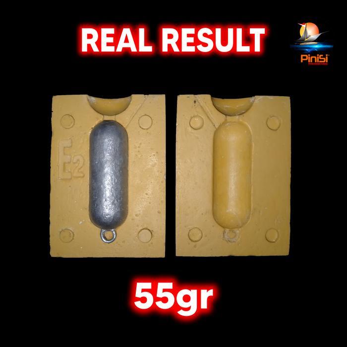 Moulding Cetakan Bandul Timah Pemberat Pancing E2 55g