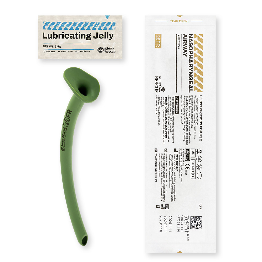 Rhino Rescue Nasopharyngeal (Nasal) Airway NPA With lubrican Nasopharyngeal Airway 28FR