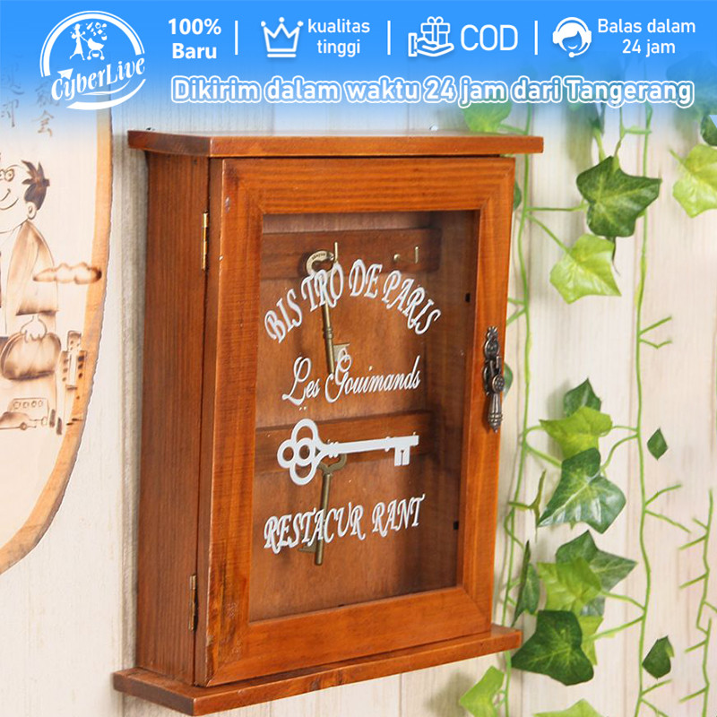 Rak Gantungan Kunci Box Penyimpanan Kunci Box Kayu Box Tempat Kunci Dinding London Kayu