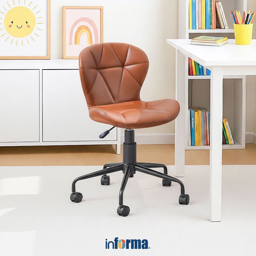 Informa Tomsk Kursi Belajar Anak - Cokelat Tempat Duduk Dengan Roda Kids Study Chair Furniture Indoo