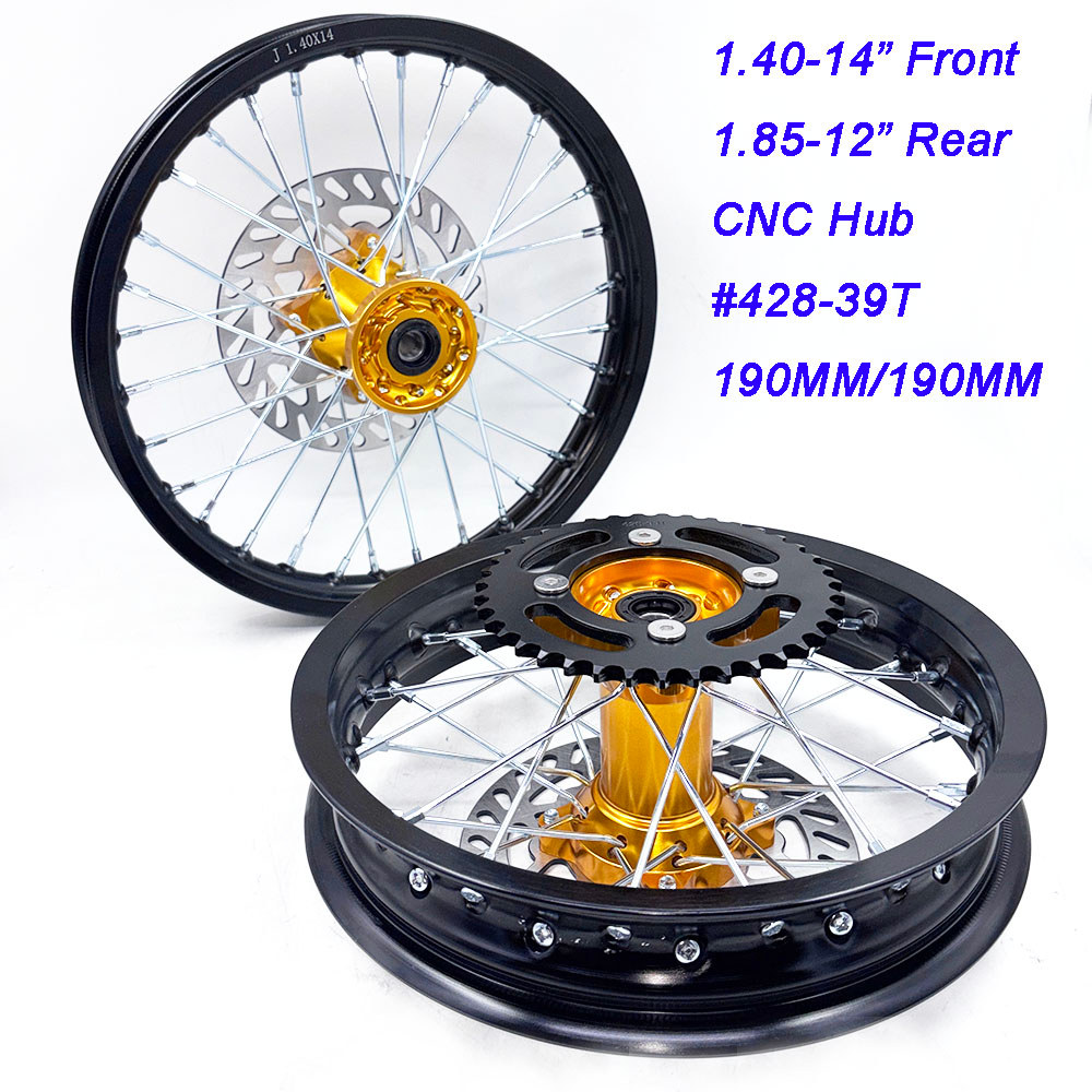 Velg Depan 1.40-14 inci Belakang 1.85-12 inci#428 sproket 190MM Rem Cakram Untuk KLX CRF Kayo BSE Se