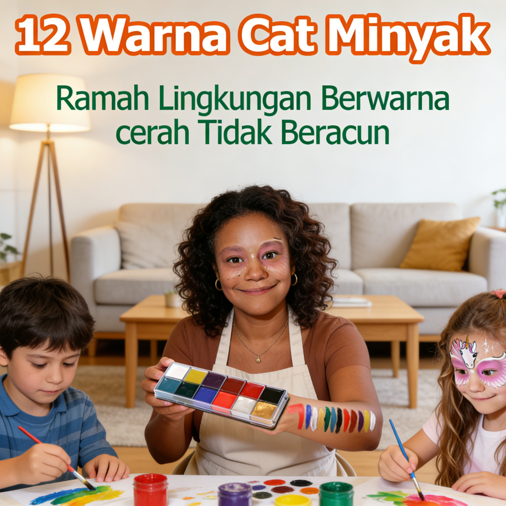 Wajah Painting Palette Body Wajah Cat Face Painting Warna 12 Painting