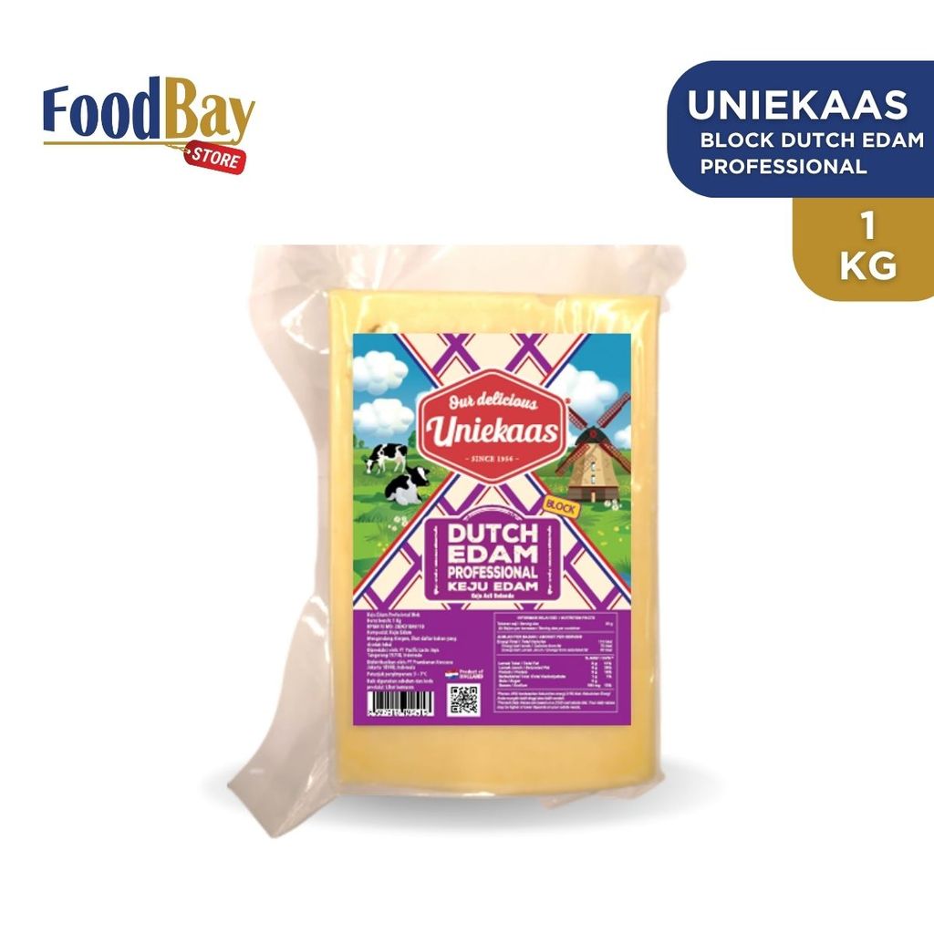 UNIEKAAS Block Dutch Edam Professional Cheese / Keju Edam Professional Blok 1 Kg