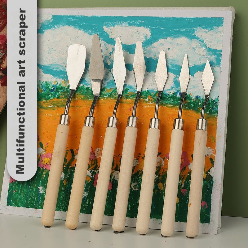 7 PCS Pisau Palet Lukis Cat Akrilik Painting Scraper Knife  - Pisau Palet Lukis Cat Akrilik Painting