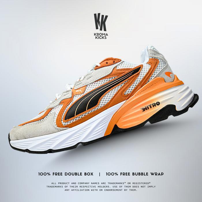 Puma Fade Sneaker White Orange Black 309458-02 (Size 36-46)