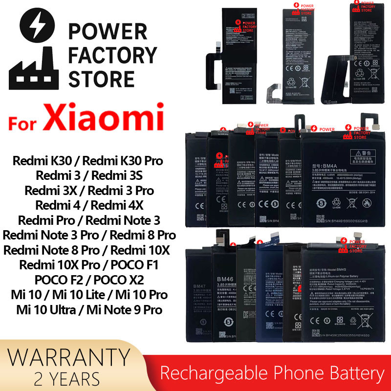 Brand New BM47 For Xiaomi Mi 10 10X Redmi 3/4 K30 Pro Note 8 Pro POCO F1 F2 Phone Replacement Batter