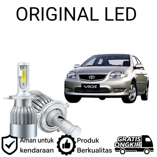 AM 2pcs Lampu Utama LED H4 COB 36Watt Mobil Toyota vios gen1
