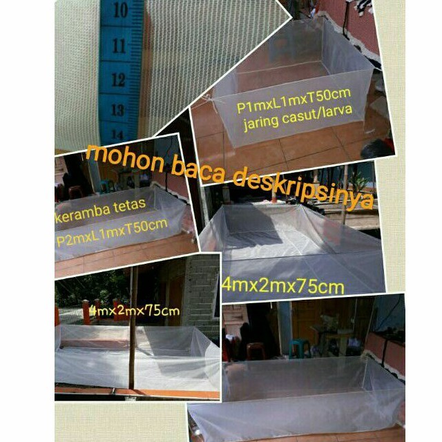 BISA (COD) Keramba Ikan Custom bahan kain jaring karamba ikan Hapa ikan Burayak Tetas Larva Ikan