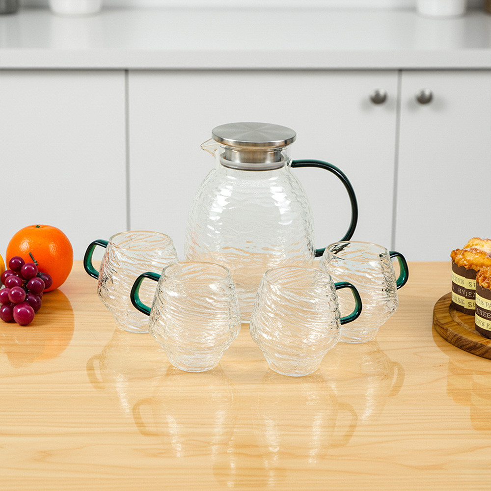 Informa Appetite 1.8 ltr Jola Set 5 Pcs Teko Minum & Gelas Kaca Set Water Jug With Glass Pitcher Wad