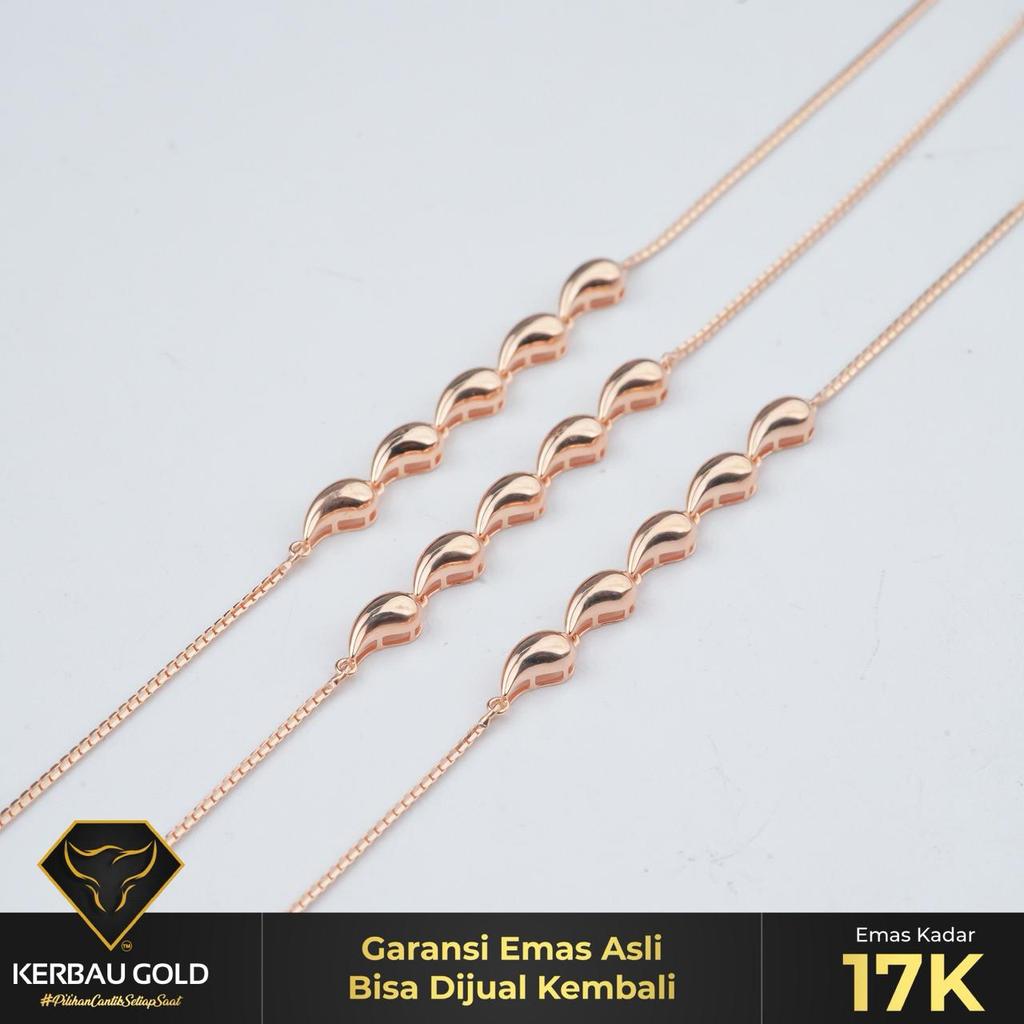 [Kerbau Gold] Gelang Emas Serut Mamari 17K - Emas Asli 100%