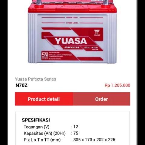 Aki accu yuasa ns40z 12v 35ah TOP QUALITY