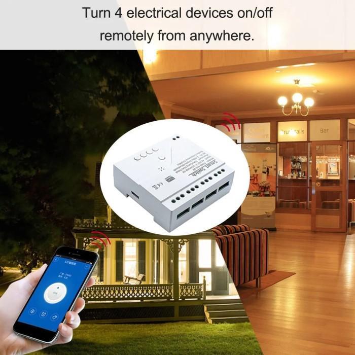 Nt Tuya Smart Switch 4 Channel Wifi Relay Rolling Door Switch Dc Ac