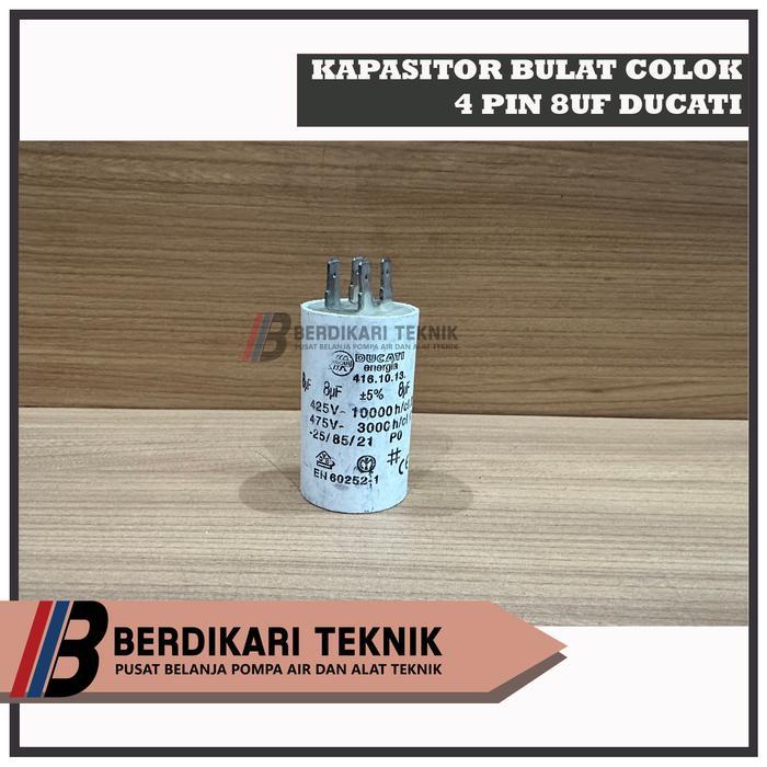 Kapasitor Capasitor Pompa Air Satelit Sibel Submersible Ducati Bulat Colok 4 pin 4pin 8 10 12.5 14 1