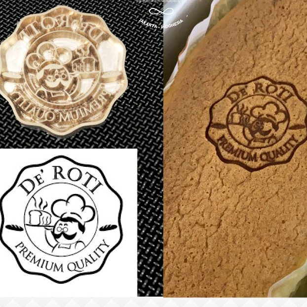 Custom hot stamp kue /cetakan logo kue custom hot stamp cake custom