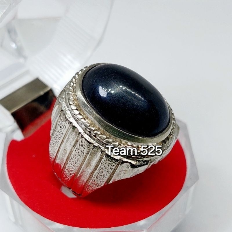 Cincin batu giok hitam / blackjade kristal tembus / giok china cincin asli pria wanita rindu akik