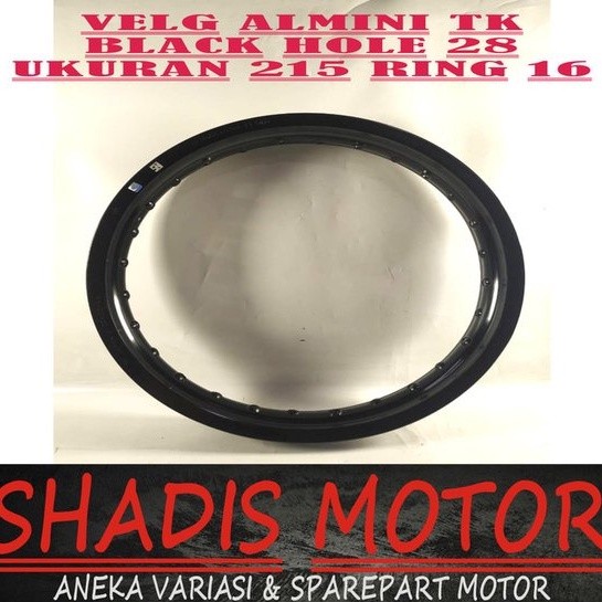 Velg Almini TK W Shape Ukuran 215 Ring 16 Hole 28 Warna Hitam Velg Jari Jari Motor