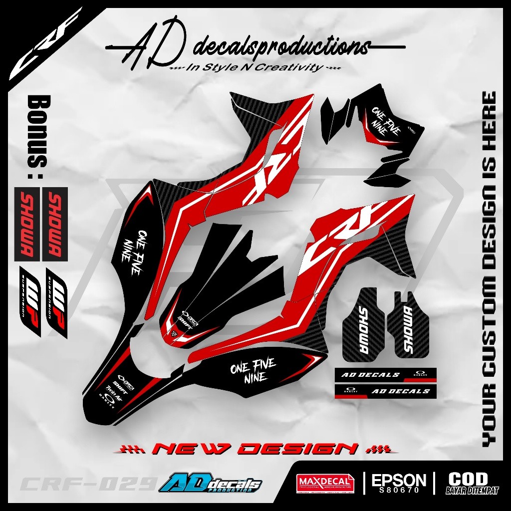 Decal CRF 150L Fullbody Stiker Motor Bahan Maxdecal bebas custom ad decals-027