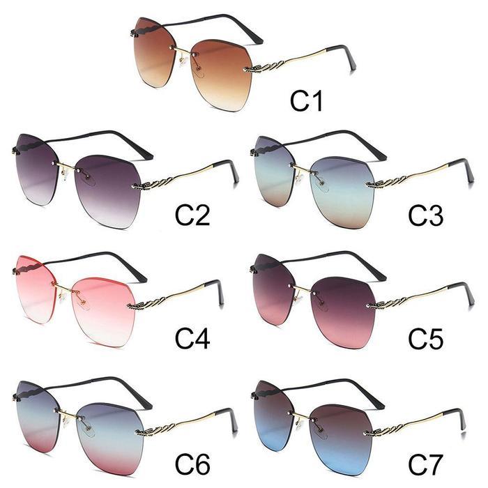 Kacamata Hitam Oversize Tanpa Bingkai Pelindung UV400