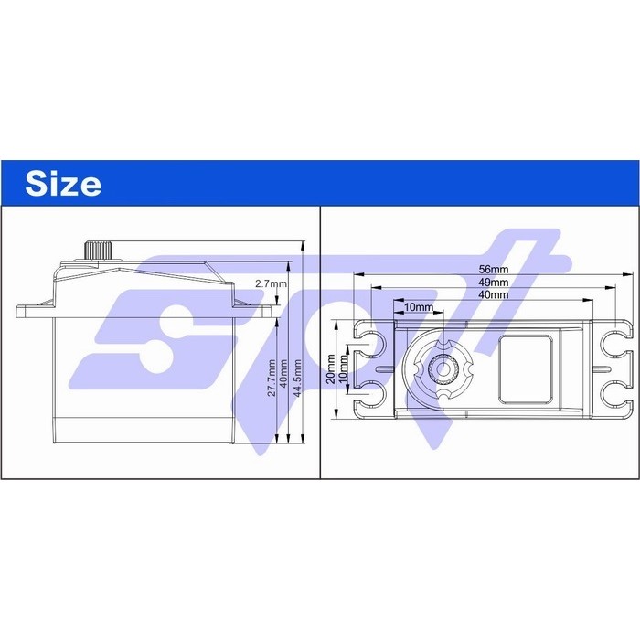 SPT5525LV-360 25kg full metal gear case standard digital servo 360 continuous rotation rotary for RC